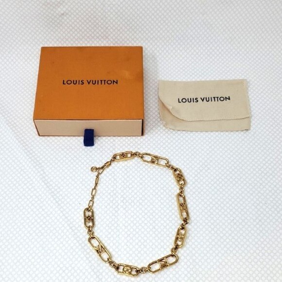 LOUIS VUITTON Necklace My LV Chain GM M01123 Necklace w/ Box & Dustbag - Picture 1 of 12